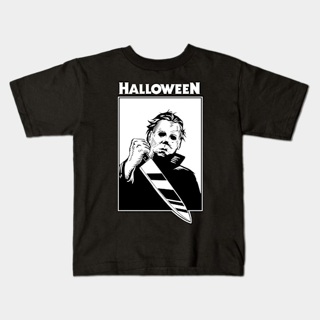 "The shape" John Carpenters Halloween Kids T-Shirt by HeichousArt